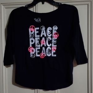 Justice Peace Sign High Low Shirt - Size 8